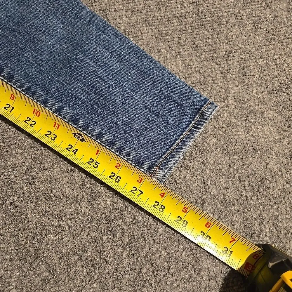 J. CREW Jeans Women’s Size 29 Blue Stretch Straight Distressed Pockets Zip